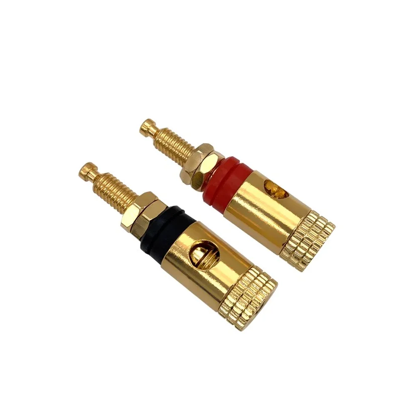 8Pcs Copper Speaker Socket Audio Speaker Terminal Connector Binding Post Amplifier Cupper Gold-plated Banana Socket