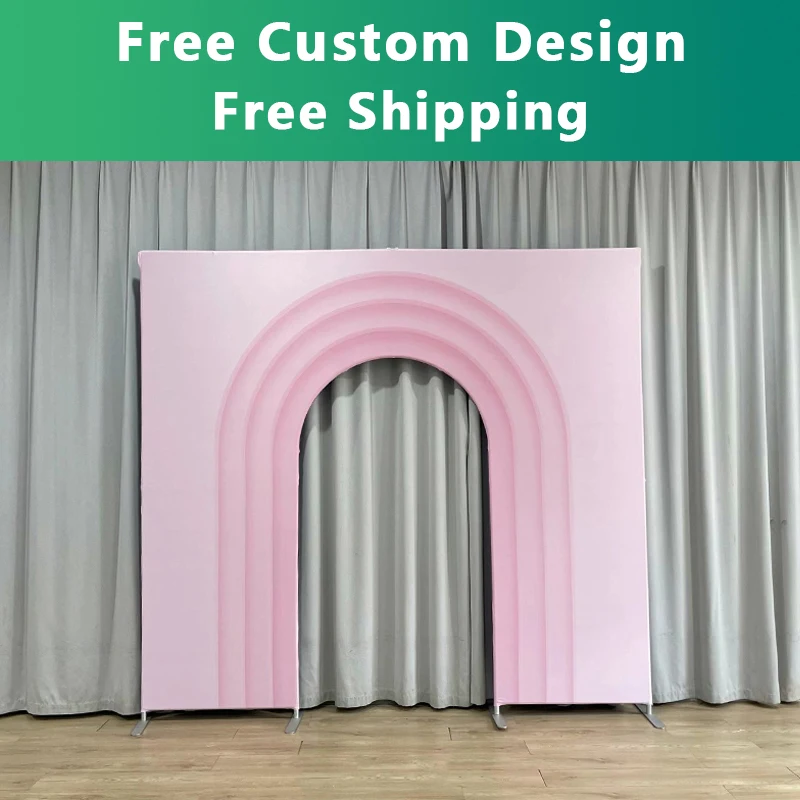 

Aluminium Welcome Arch Background Stands Birthday Party Decoration 7x7ft 10x9ft Double Sided Printing For Wedding Baby Party