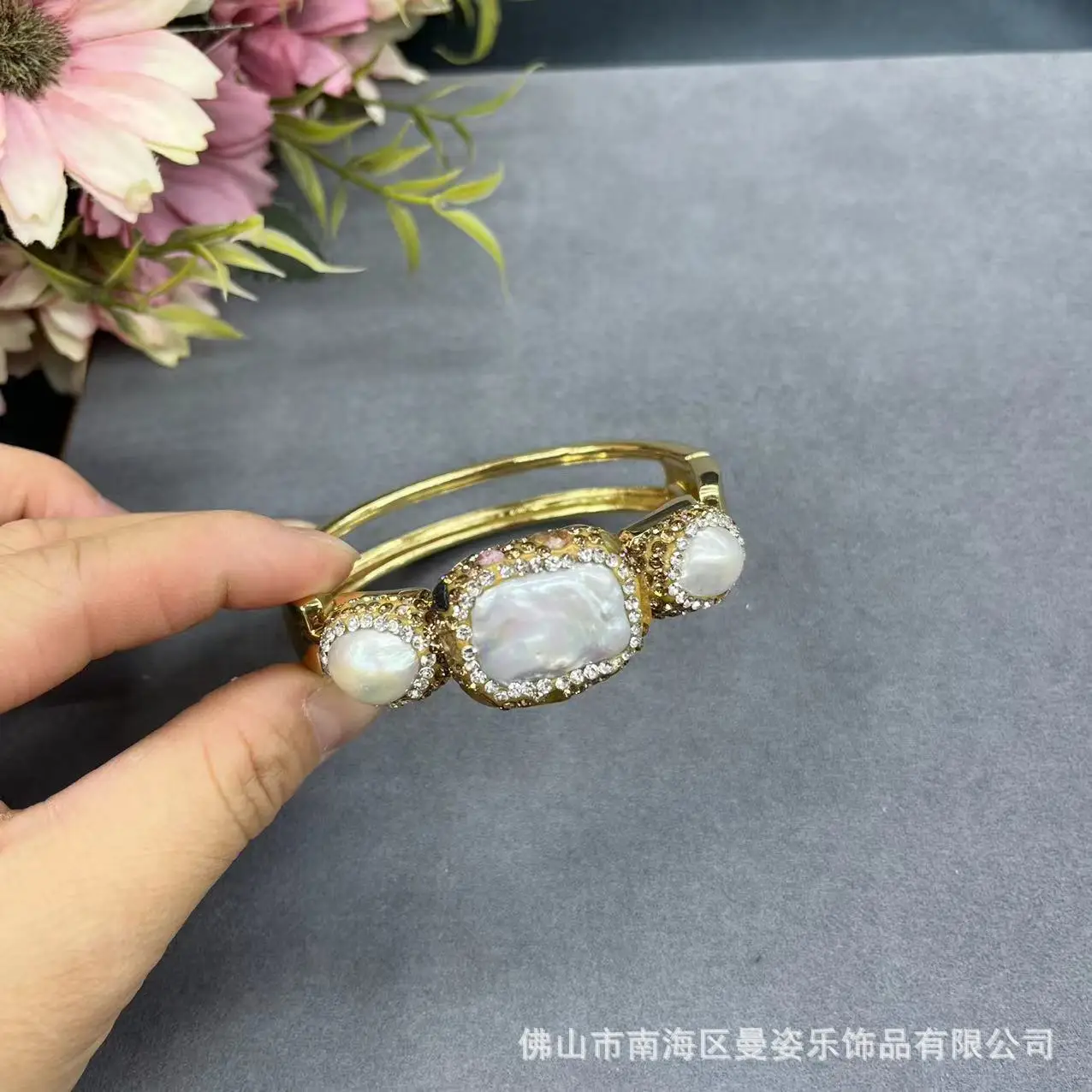 DIY accessories Internet celebrity live broadcast of the same natural pearl tourmaline set jewelry hand-inlaid atmosphere full d