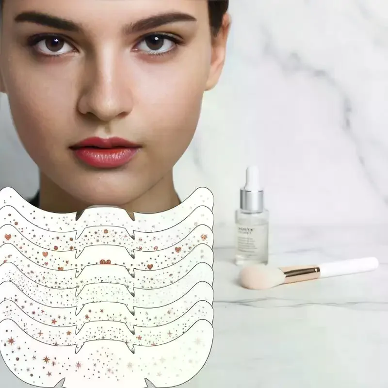 

Горячие розовые золотые веснушки, временные татуировки, наклейки, горячее тиснение, веснушки, патчи для макияжа, макияж для лица