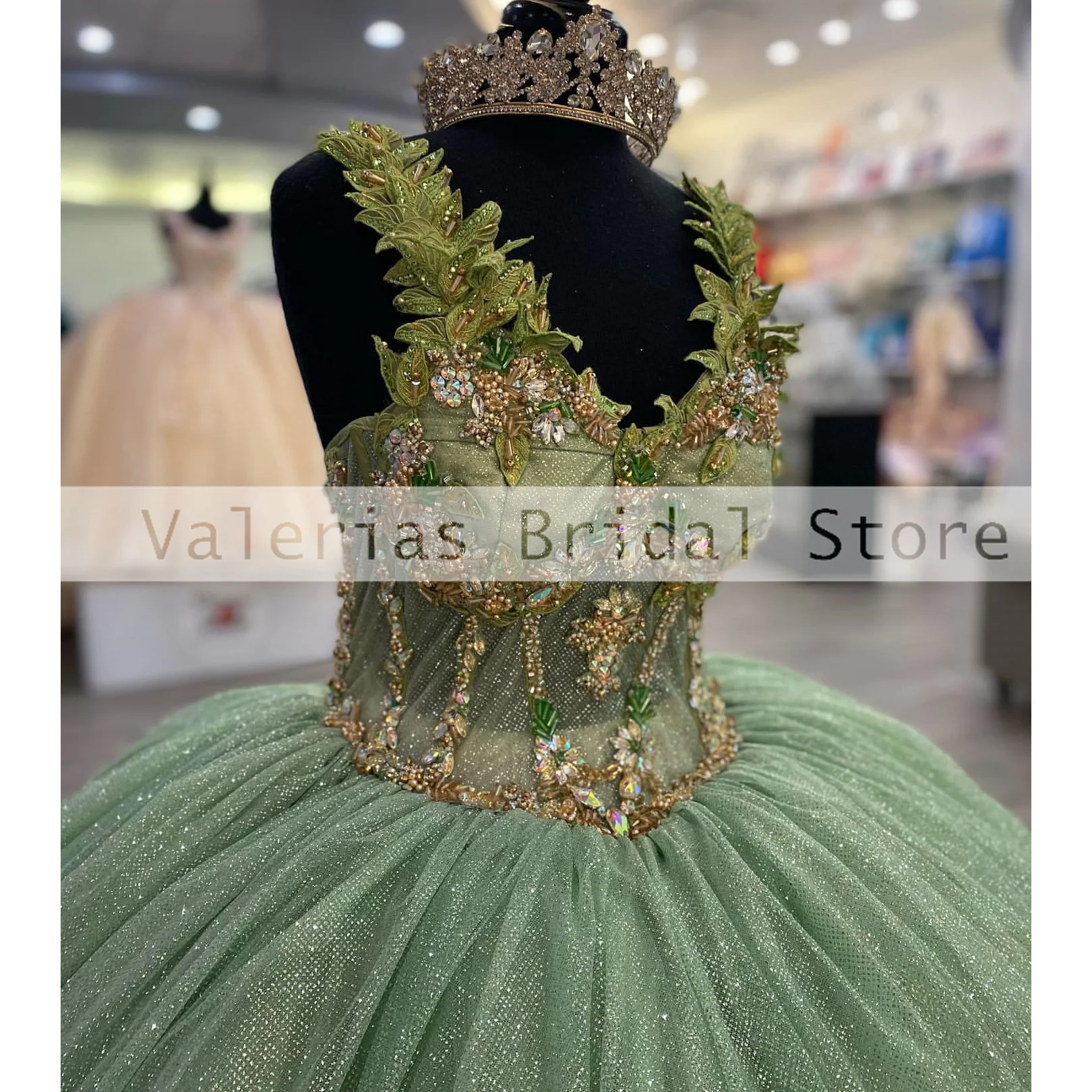 Vestido cintilante verde menta Quinceanera, vestido de baile, vestidos de princesa lantejoulas, vestidos formais, 15 anos