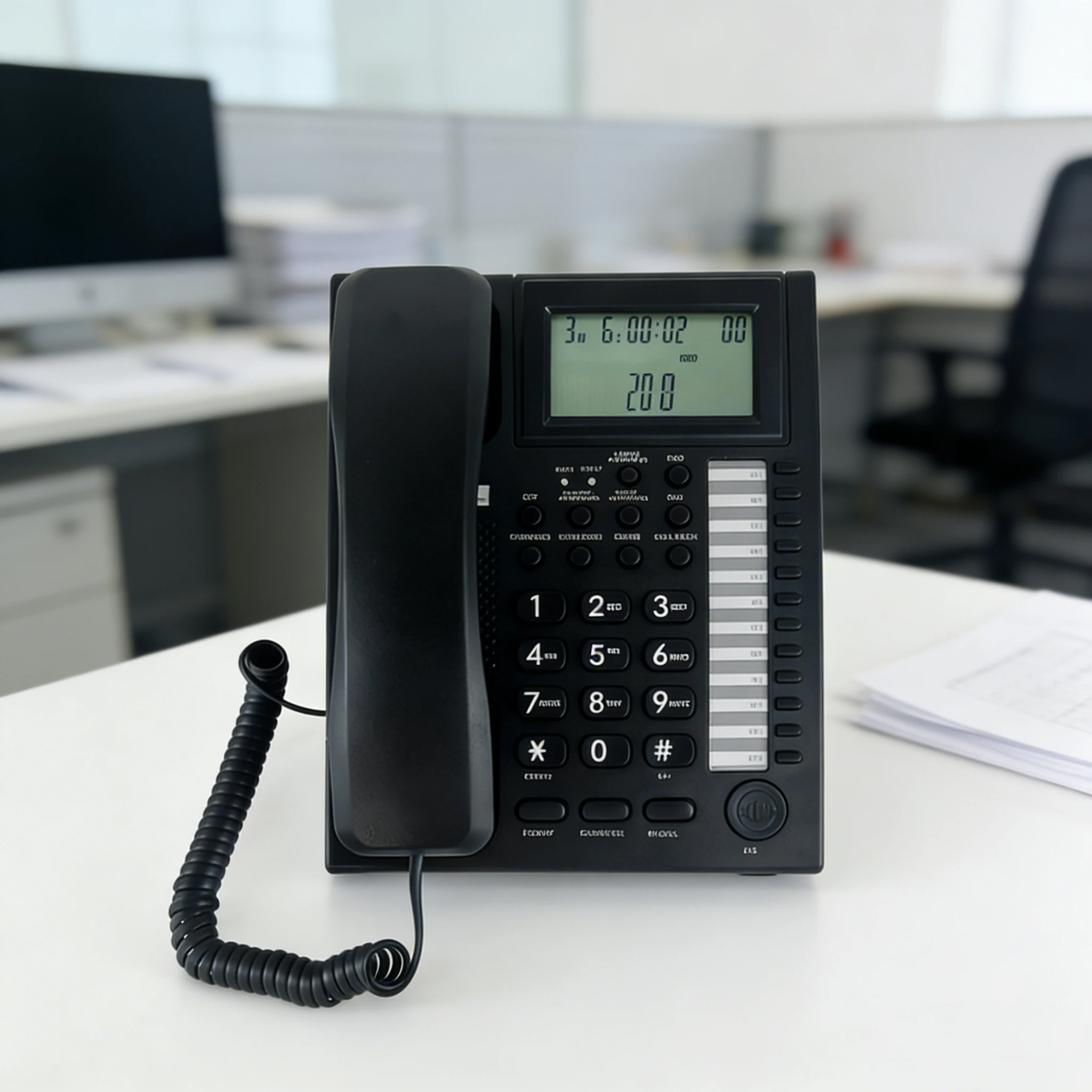 Operator caller ID phone PH206 with telephone cable and jack