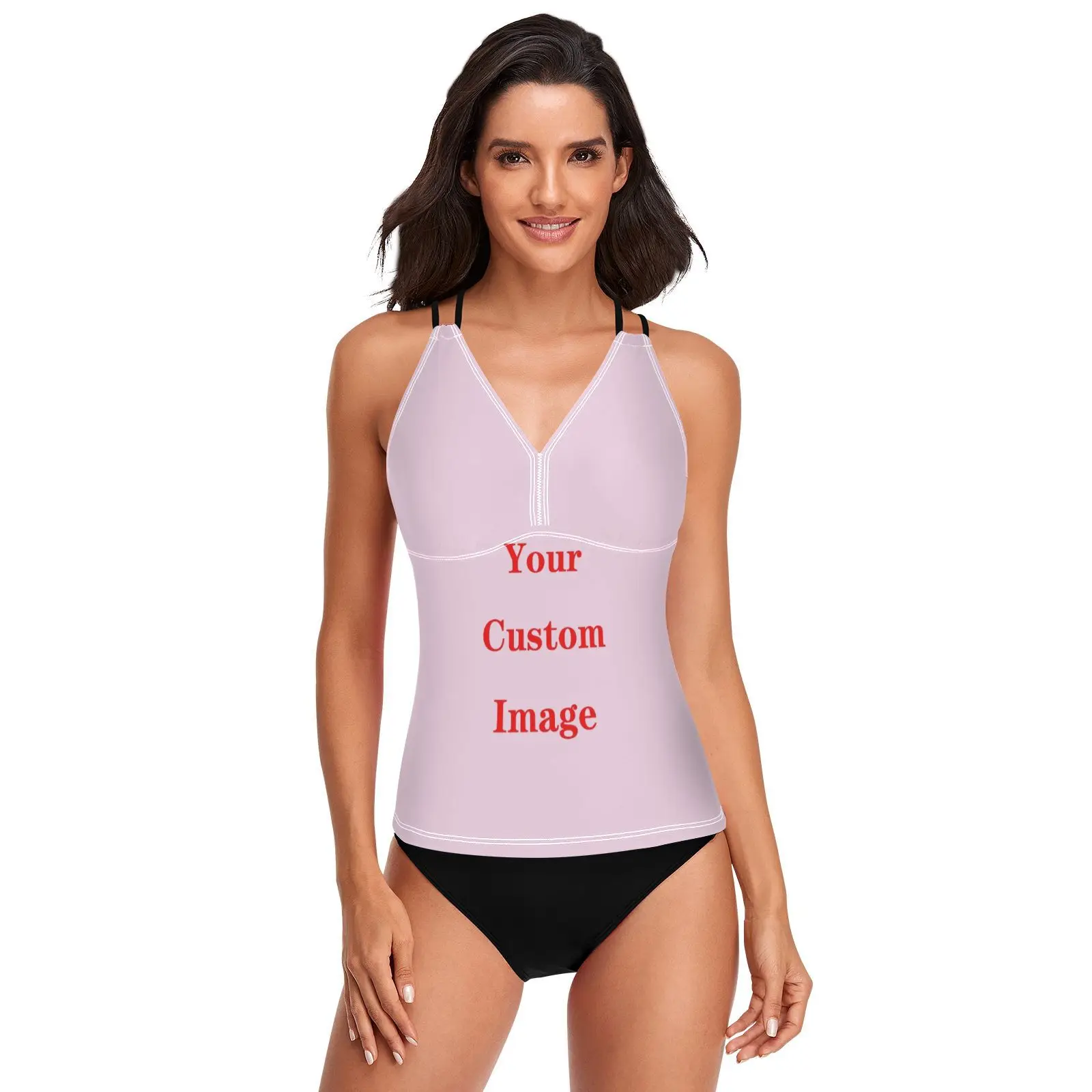 New Sexy Bikini top Customizing images Female Handwork Swimming Suit For Women Swimwear Tankini Tank top