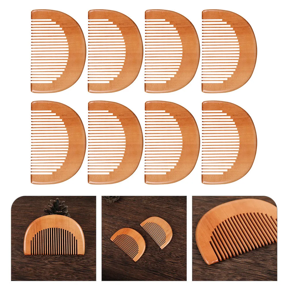 8 pcs Hair Comb Scalp Styling Massage Halloween Christmas New Year Portable Hair Comb Mini Hair Comb Mini Wooden Comb Set