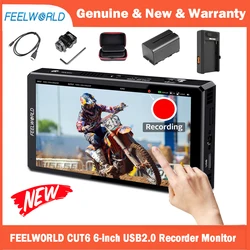 FEELWORLD CUT6 6-inch USB2.0 Recorder Monitor DSLR Camera Field Monitor Touchscreen HDMI Loop-Out LUT FHD IPS 4K HDMI 1920x1080