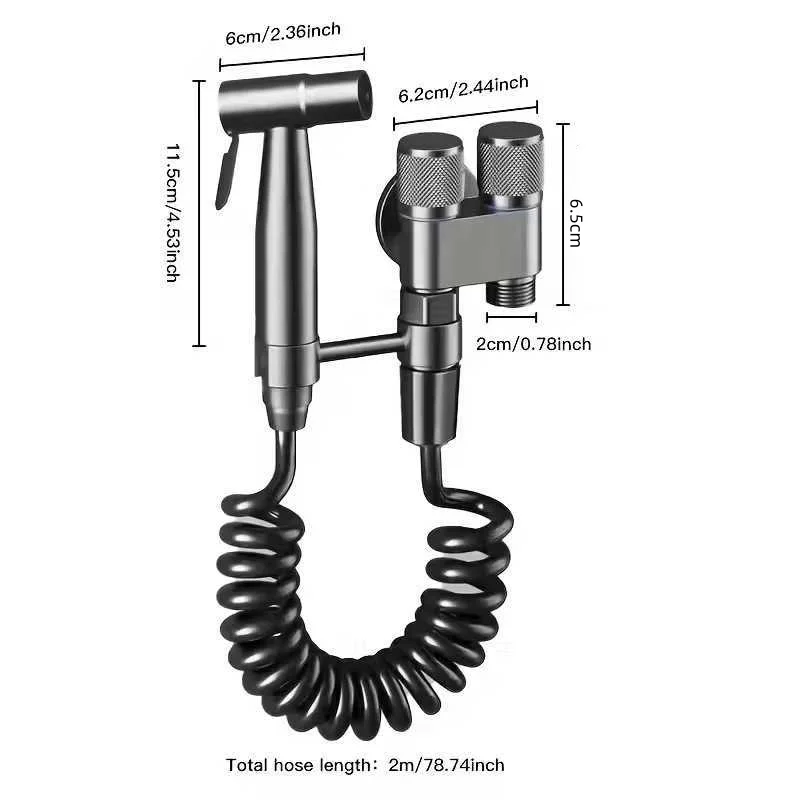 Stainless Steel High Pressure Handheld Shower Kit Toilet Bidet Sprayer Dual Mode Nozzle Bathroom Cleaning Spray
