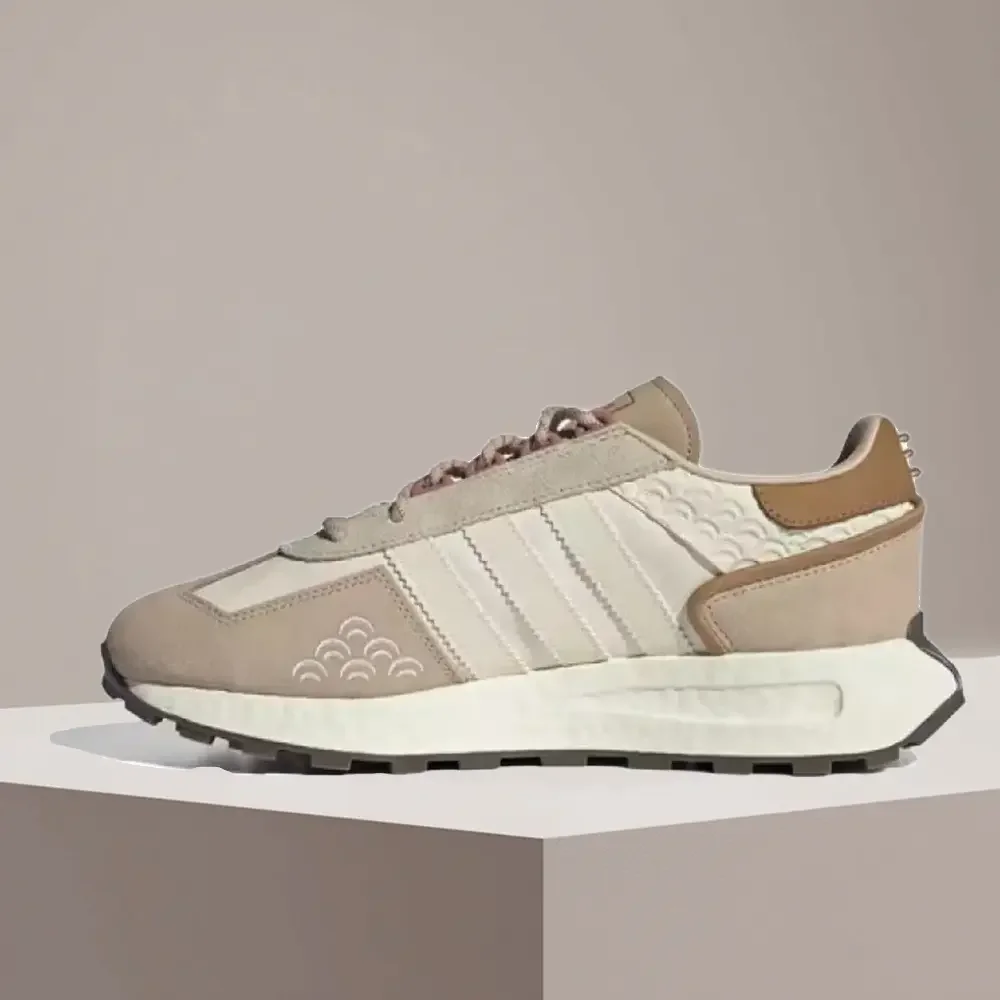 adidas Originals RETROPY Unisex Retro-Inspired Slip-Resistant Low-Top Running Shoes in Brown/White IF4324