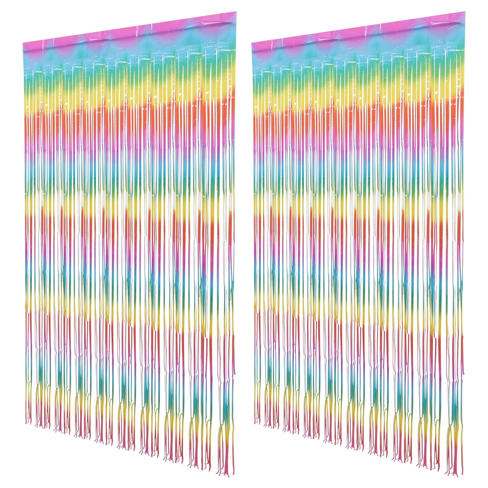 

2pcs Macarons Tinsel Curtain Fringe Gradient Streamer Party Supplies Door Decorations Baby Shower Wedding Birthday Photo Props
