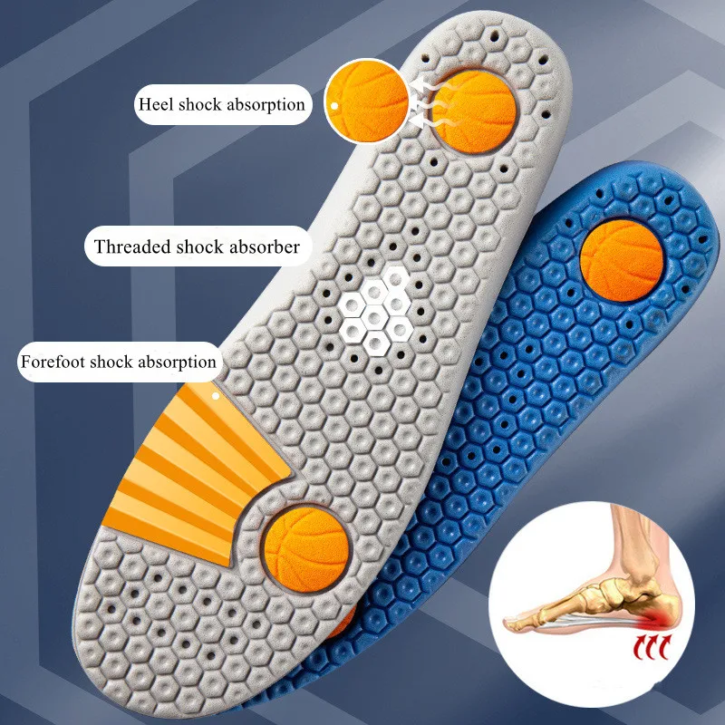1Pair Sport Insoles Memory Foam Shoe Sole Mesh Deodorant Breathable Cushion Running Feet Man Women Orthopedic Insole for Sneaker