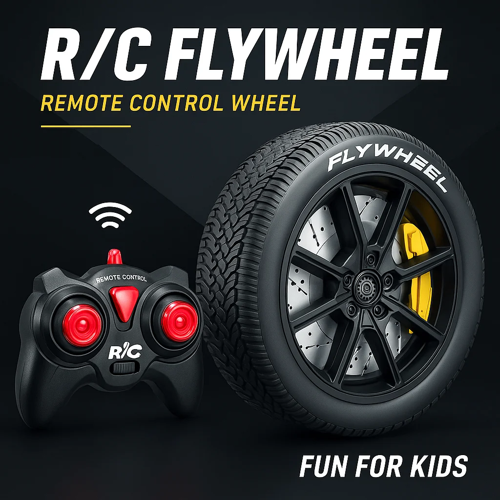 

2.4G Remote Control Car Wheel Toy Four Way RC Tire Hub With LED Light Unique Racing Flywheel Interactive Outdoor Play Kids Gift