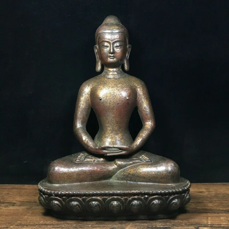 

Chinese old Temple Tibetan Buddhism bronze Shakya Mani Amitabha Buddha statue