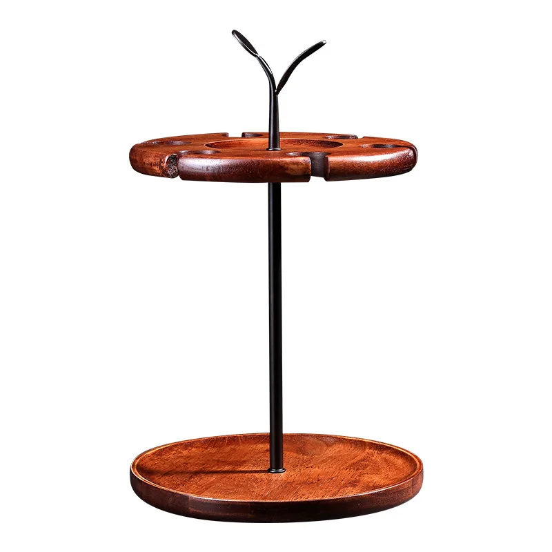 6個収納可能 逆さワイングラスラック 木製吊り下げカップホルダー 無垢材 赤ワインディスプレイスタンド グラスオーガナイザー