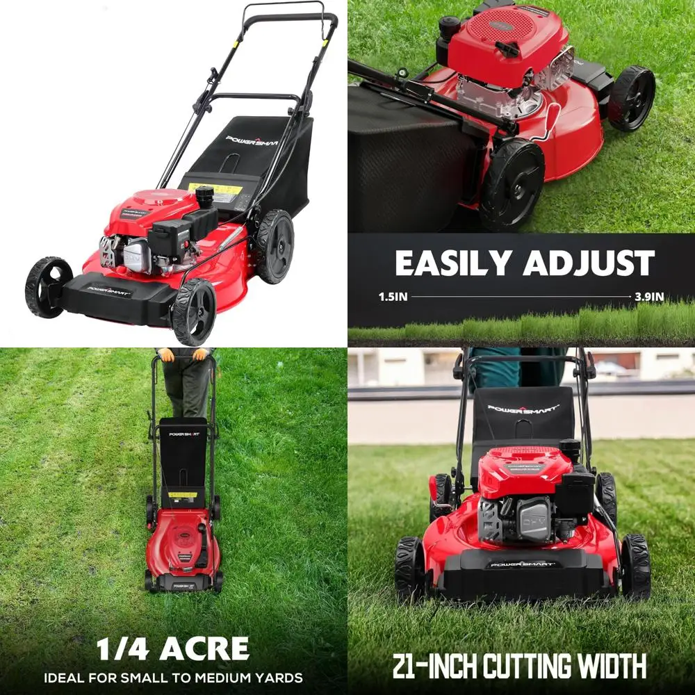 جزازة العشب بالغاز بمحرك 21 بوصة 144cc OHV مع قدرة التعبئة - جزازة دفع 2 في 1 لصيانة الفناء بكفاءة