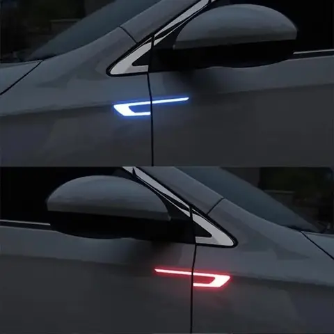 1Set  Auto Reflective Stickers Warning Tape Bumper Reflective Strips Secure Reflector Stickers Decals Cool Reflective Cool Shape