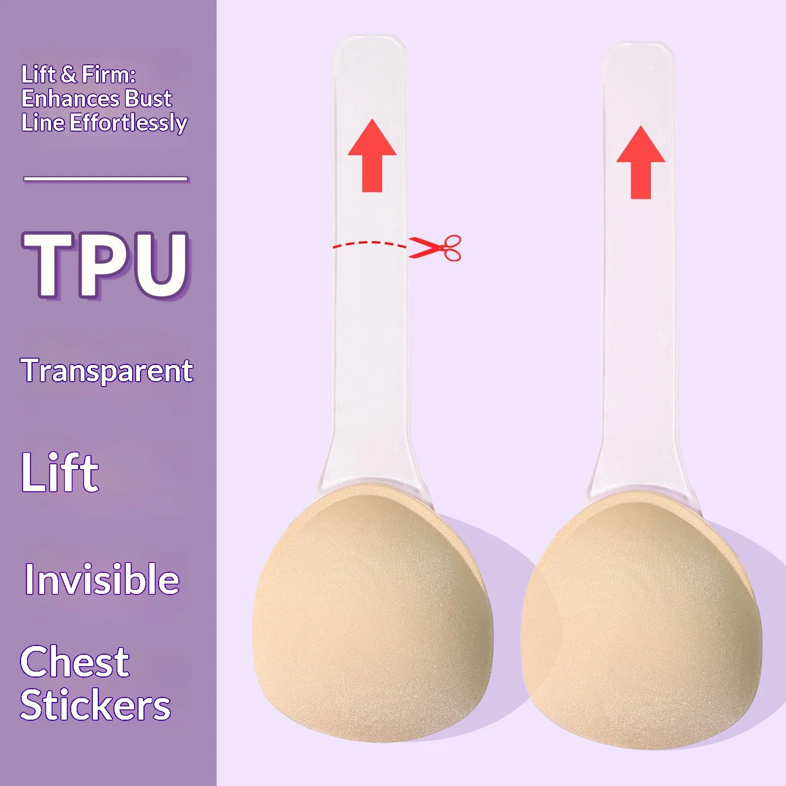 New Sexy Transparent Triangle Breast Petals Women's Invisible Breathable Free Cutting Anti-sagging Patch