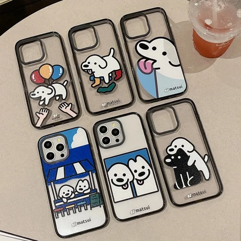 

Cute Cartoon Puppy Friend 2.5 Acrylic Phone Case Cover for iPhone 12 13 14 15 Pro Max Case for IPhone 15 Pro Max