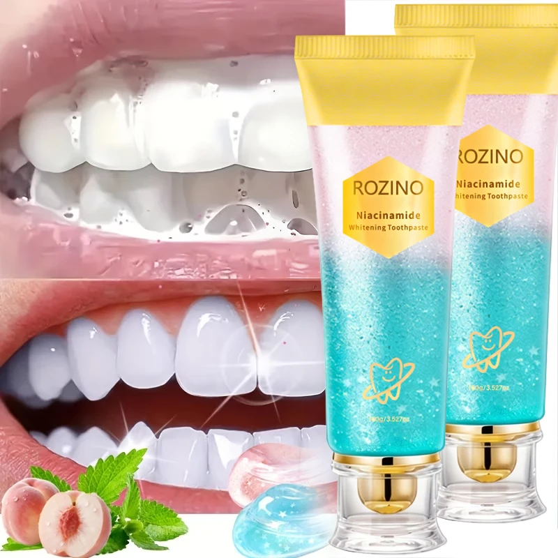 Powerful teeth cleaning toothpaste, containing niacinamide and hydroxyapatite, provides deep cleaning and fresh breath, with a mint flavor. It makes teeth look whiter when brushed, and features a gentle, non-irritating formula. Suitable as a gift for oral care for all ages, available in travel size