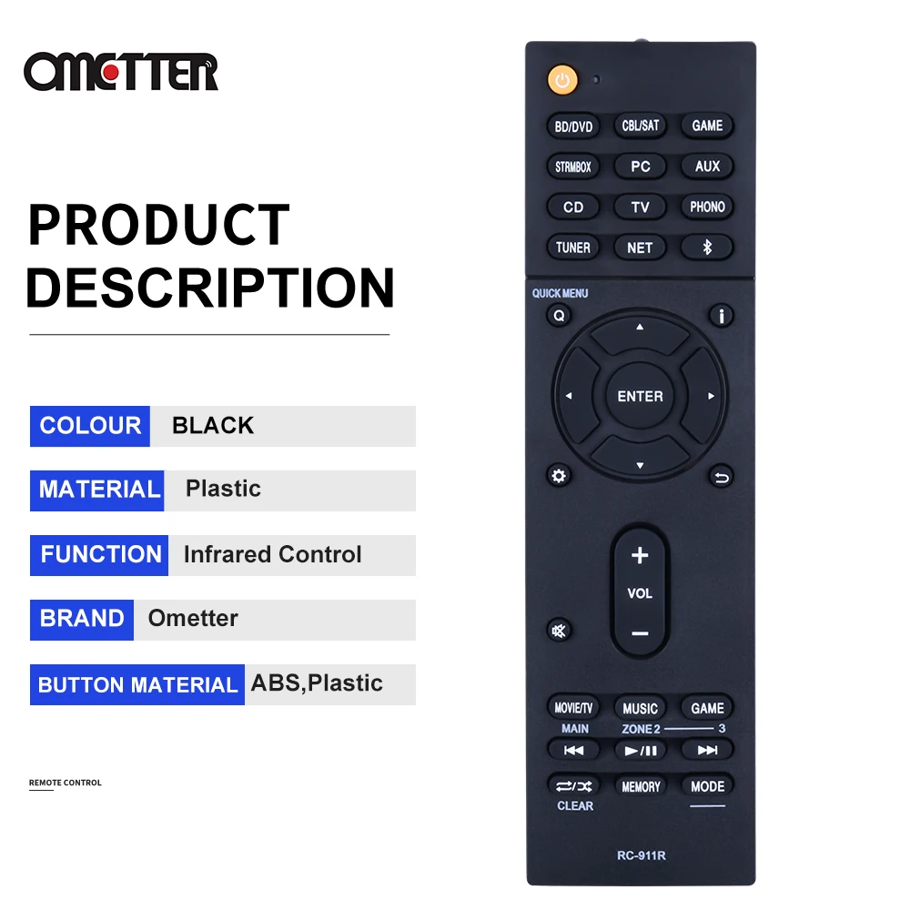 New RC-911R  for onkyo parts receiver Remote Control TX-RZ810 TX-NR575E AV RECEIVER