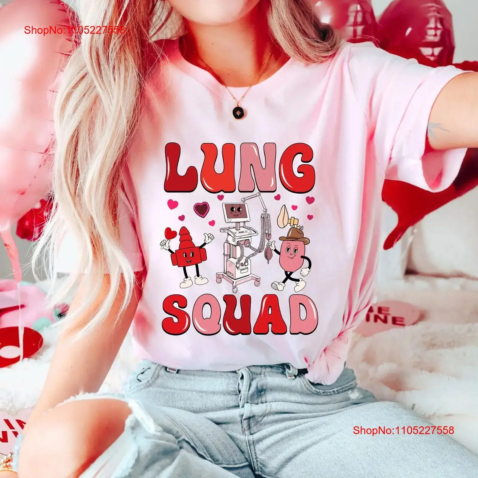 Respiratory Therapist Valentine T Shirt Therapy Lung Squad s For RT Nurse vintage Washed streetwear Casual