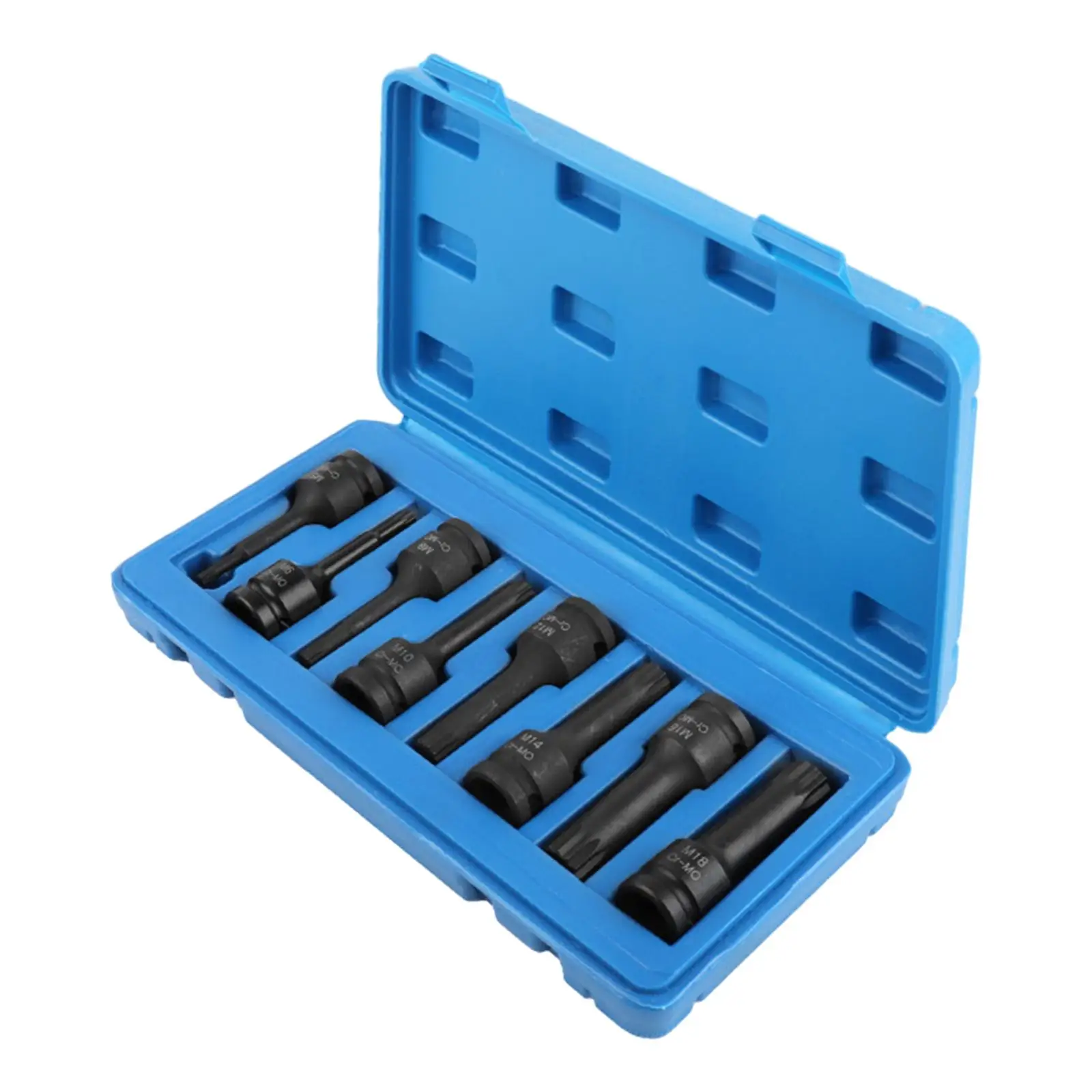 8 Pieces 12 Point Socket Bits with Case 1/2 inch Drive Impact 12 Point Socket Set for Lawn Equipment Appliances Machinery