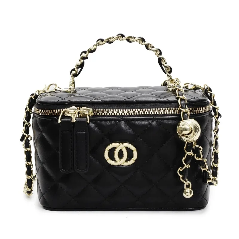 

2025 Chain-Integrated Compact Cube Bag, Multi-Way Convertible Top Handle Shoulder Purse for Women, Sculptural Vegan Leather Day