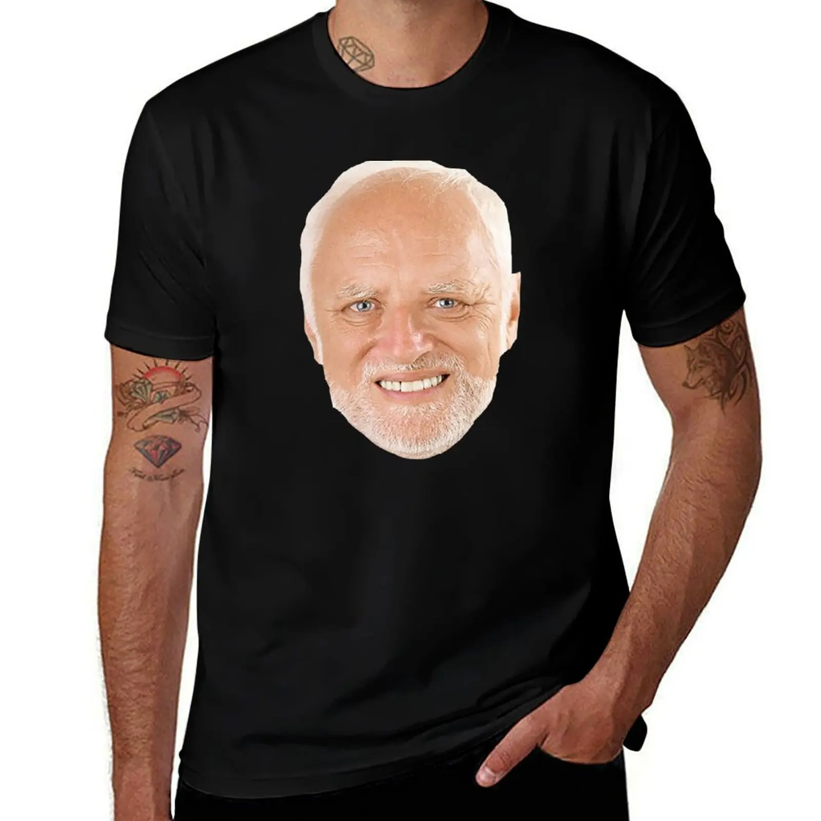 

Hide the Pain Harold MEME T-Shirt Large Size Loose Casual Tee