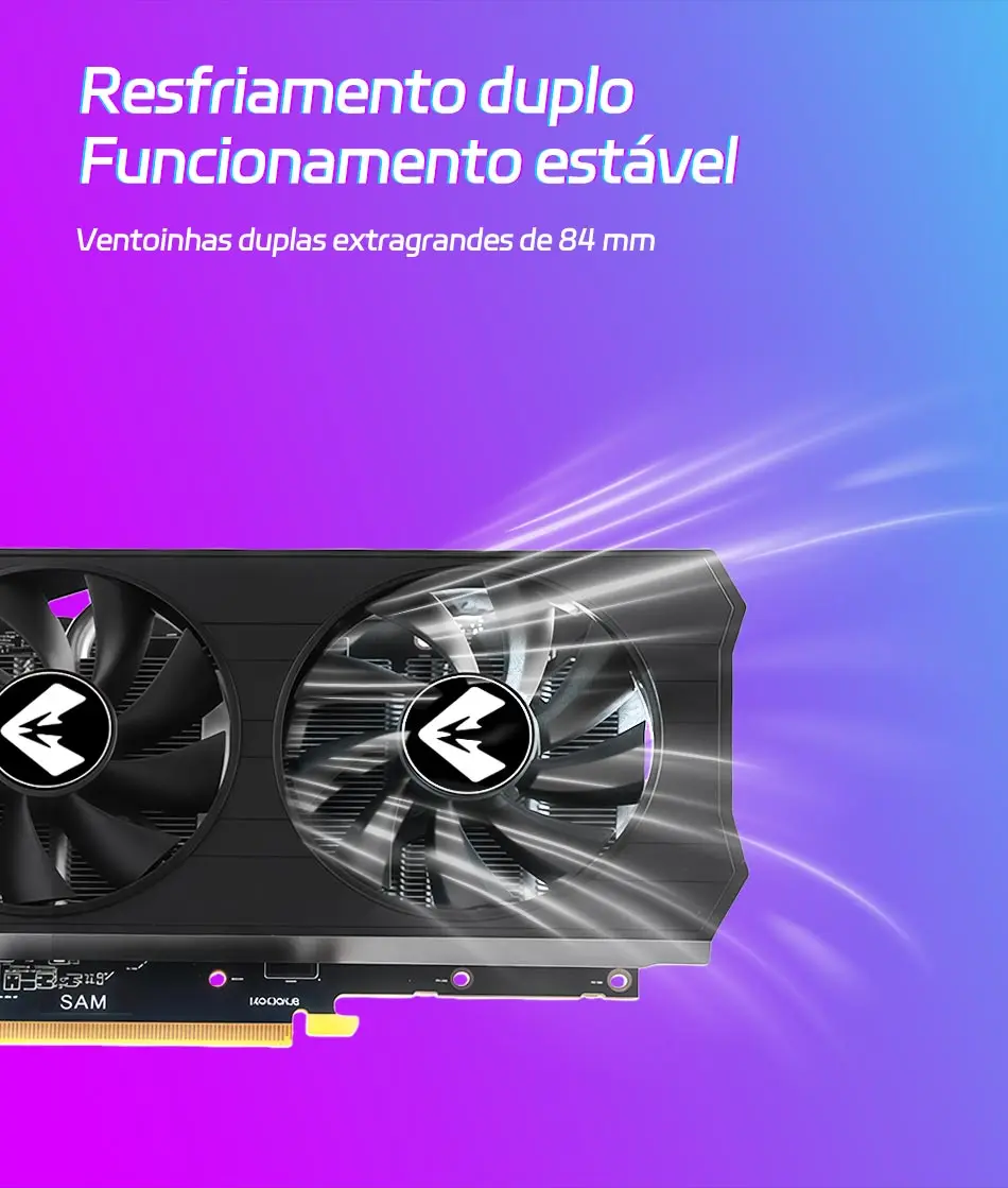 Placa de Vídeo SOYO Radeon RX 580 8GB GDDR5 Dual Fan VR Ready PCIe 3.0 Resfriamento