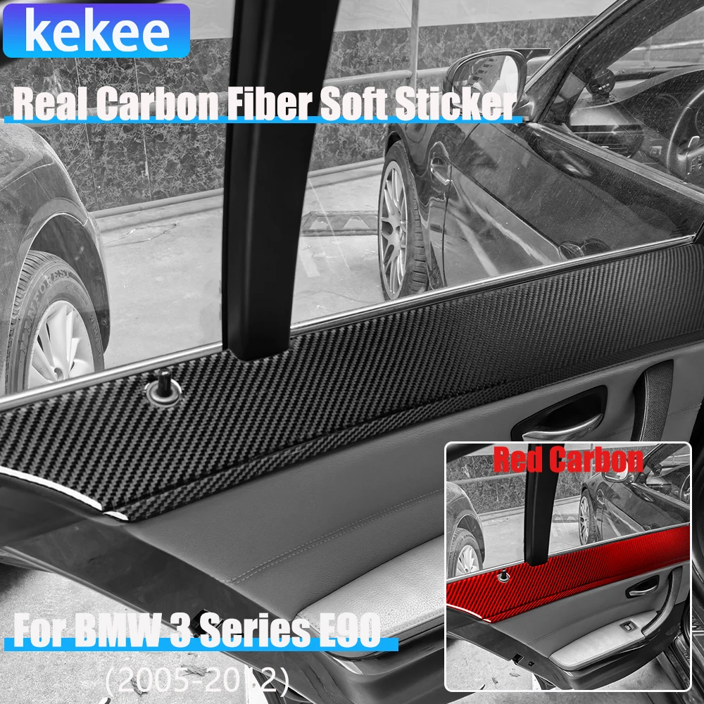 

Real Carbon Fiber Car Accessories Rear Door Window Cover Sticker For BMW 3 Series E90 2005 2006 2007 2008 2009 2010 2011 2012