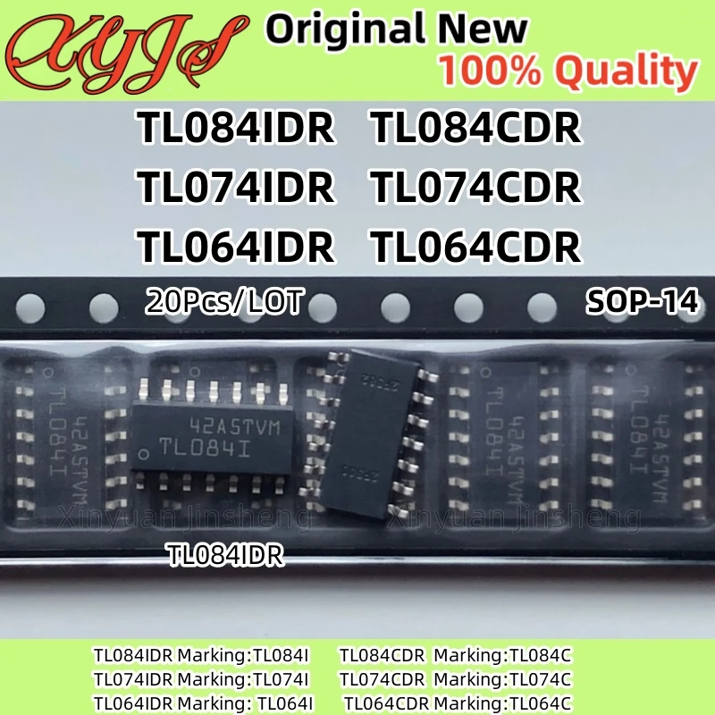20PCS TL084IDR TL084I TL084CDR TL084C TL074IDR TL074I TL074CDR TL074C TL064IDR TL064I TL064CDR TL064C Operational Amplifier Chip