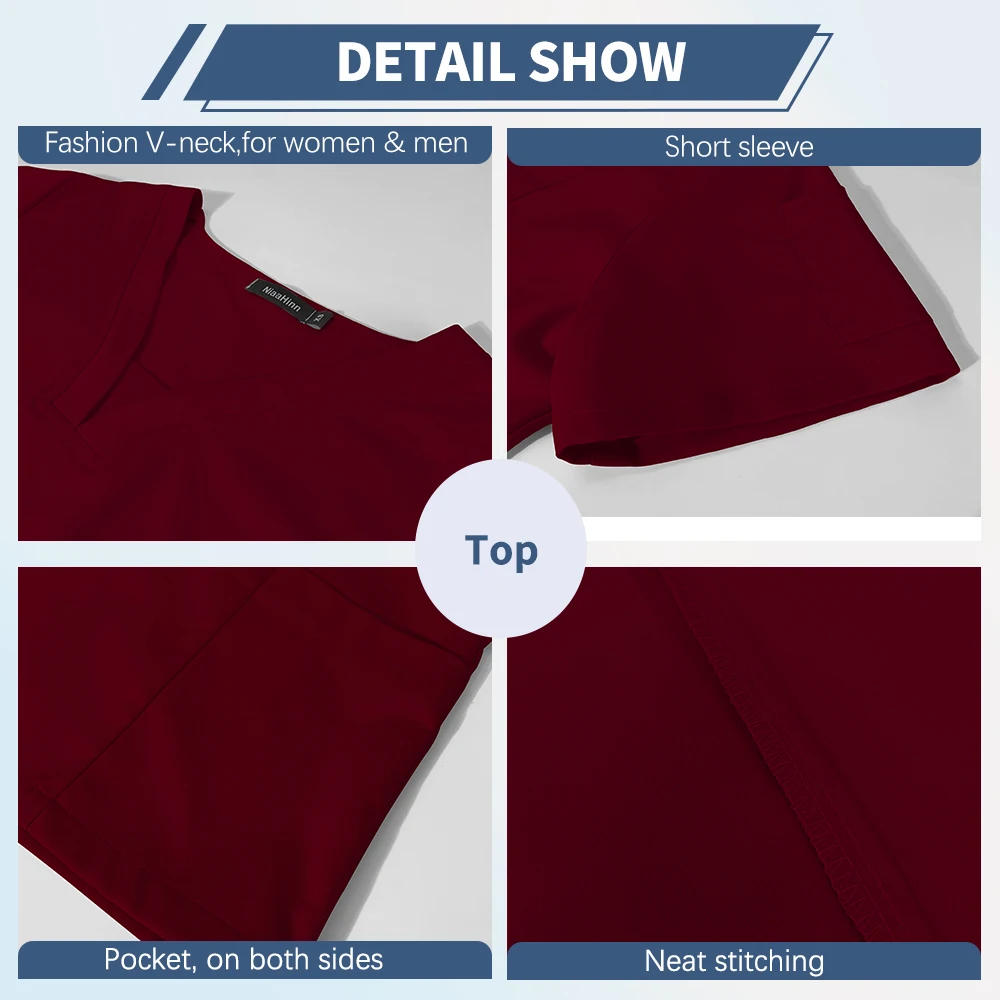 Women Medical Nurse Uniform Hospital Doctor Scrub Set Dentistry Clinical Workwear High-quality Multi-pocket Dental Pet Shop Suit