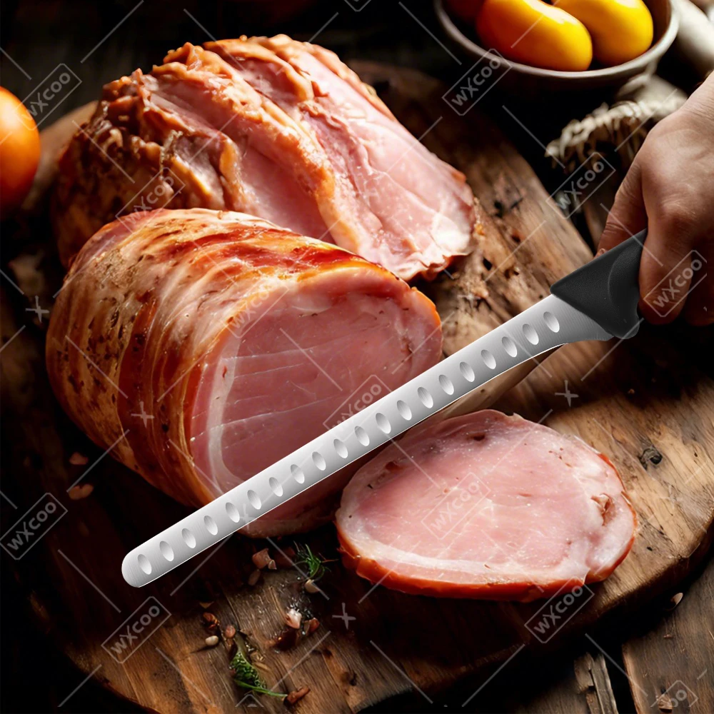 WXCOO Hand Forged Ham Knife Meat Slicing Stainless Steel Brisket Carving Knife Versatile Knife for Cooking Roasts Household