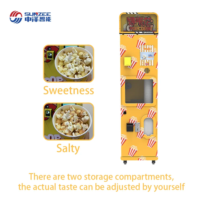 Small Popcorn  Machine with 2 Flavors &Automatic Popcorn Maker | Popcorn vending Machine for Sale
