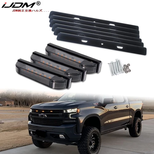 Imagen 1 del producto Rejilla central LED completa de 3 piezas, luces de posición/con soportes de montaje para Chevrolet Silverado 1500 2500HD 3500HD 2019/2020-up
