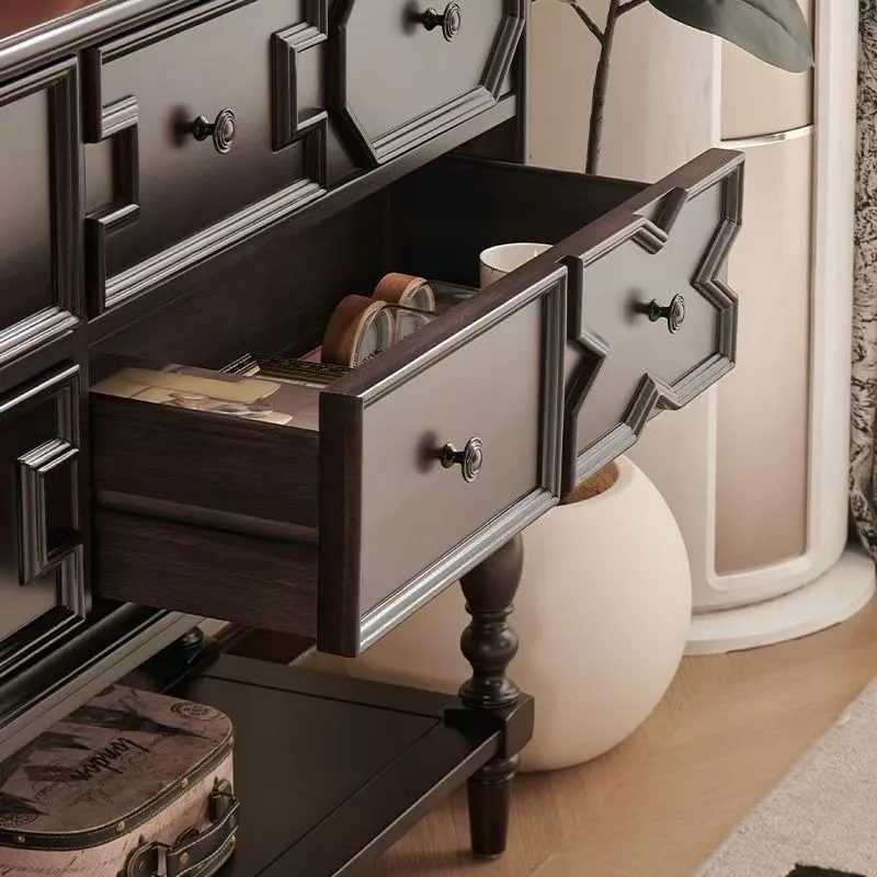 ตู้ไม้เนื้อแข็งสไตล์ยุคกลางฝรั่งเศสแบบแปดช่อง, ตู้เก็บของในห้องนอน, ตู้ข้างเตียง, ตู้ระเบียงสไตล์อเมริกัน