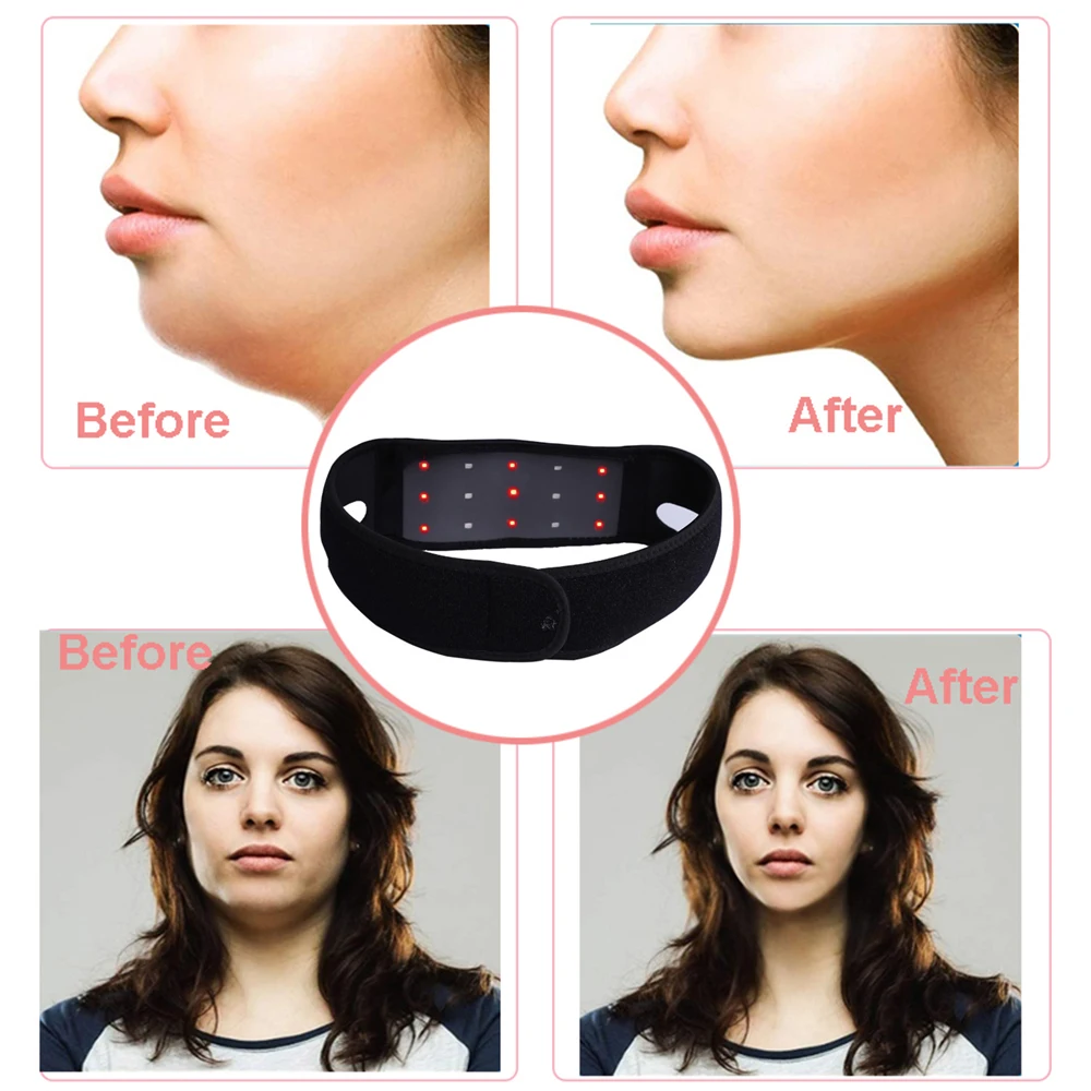 660Nm 850Nm LED Red Light Therapy Belt Facial Neck Massager Lift Chin Laser Lipo Near Infrared Skincare Beauty Tool Fashion Belt