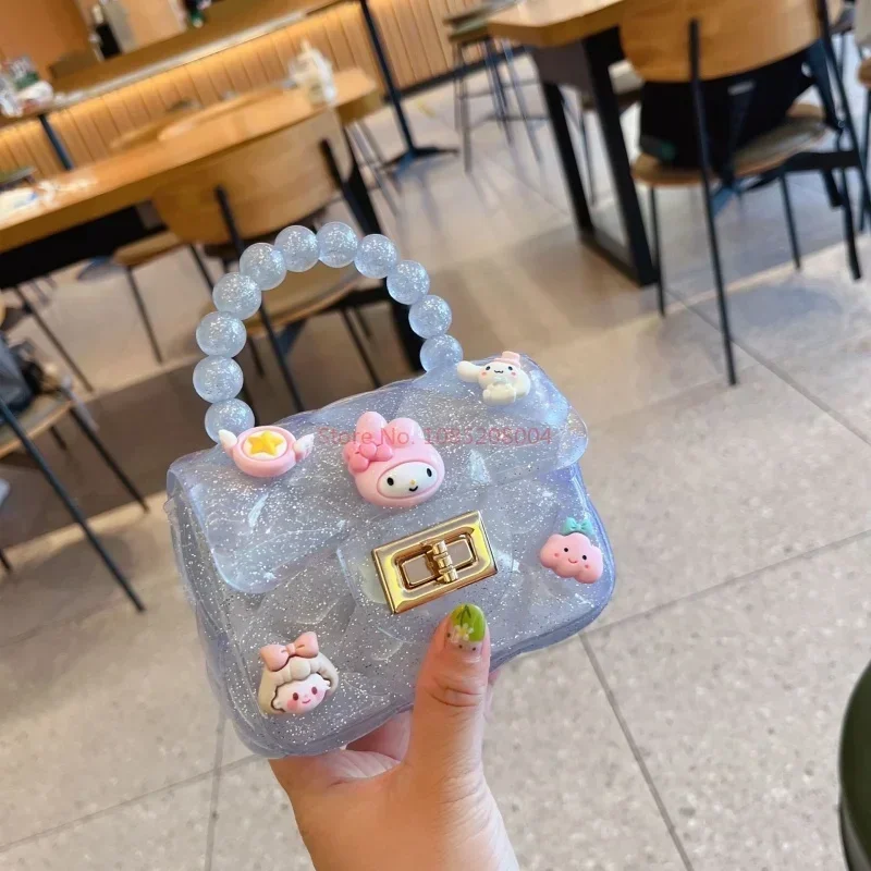 Sanrio Anime My Melody Girls Bag Cartoon Sweet Cute Crossbody Bag Mini Handbag Fashion Kids Jelly Bag portamonete in Silicone regali