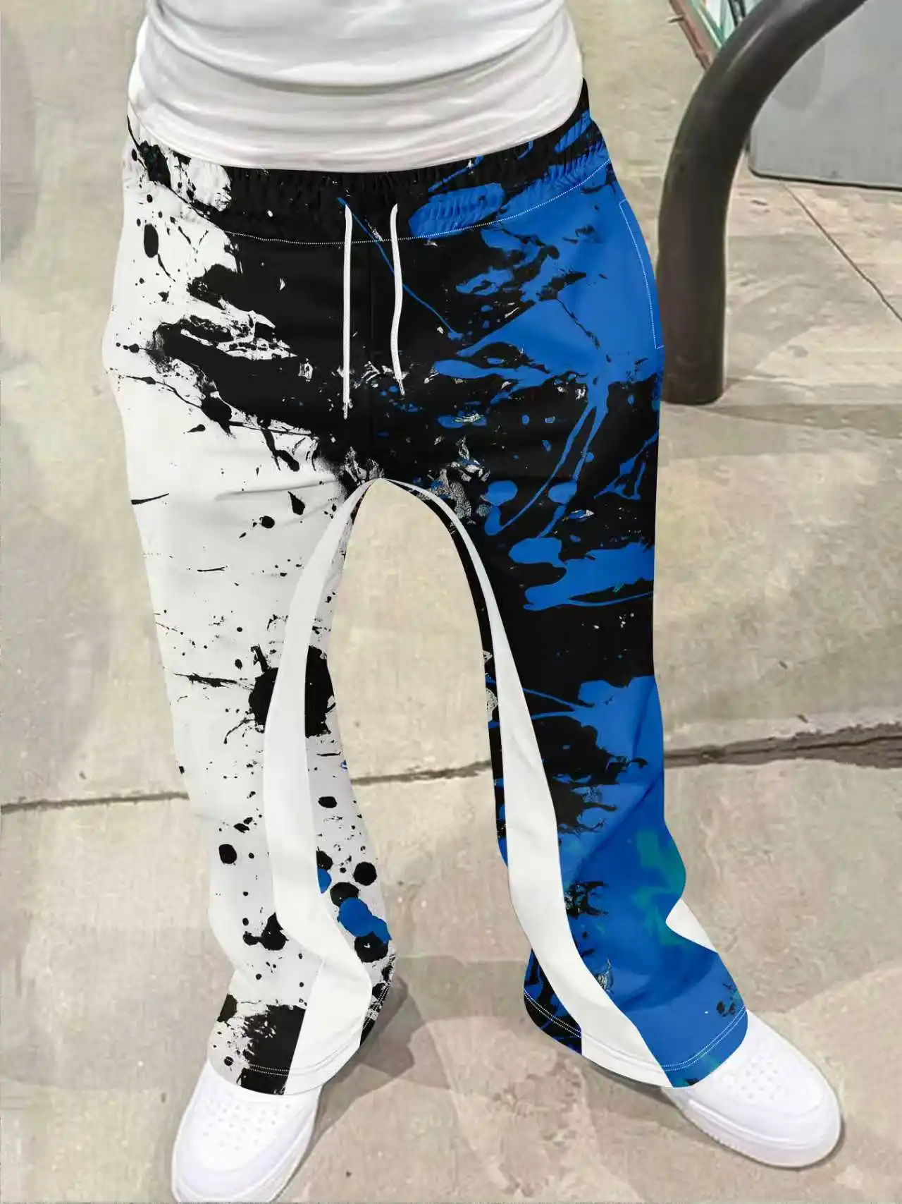 

Y2k Flared Pants Men Loose 3D Print Trousers Casual Sweatpants Mid Waist Sporty Female Clothes Streetwear Hip Hop Vintage Pants