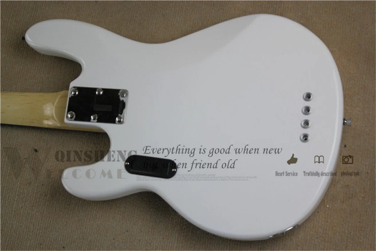 4 Strings Bass Guitar Ray Bass Light green Basswood Body Active Battery Chrome Bridge White Pickguard