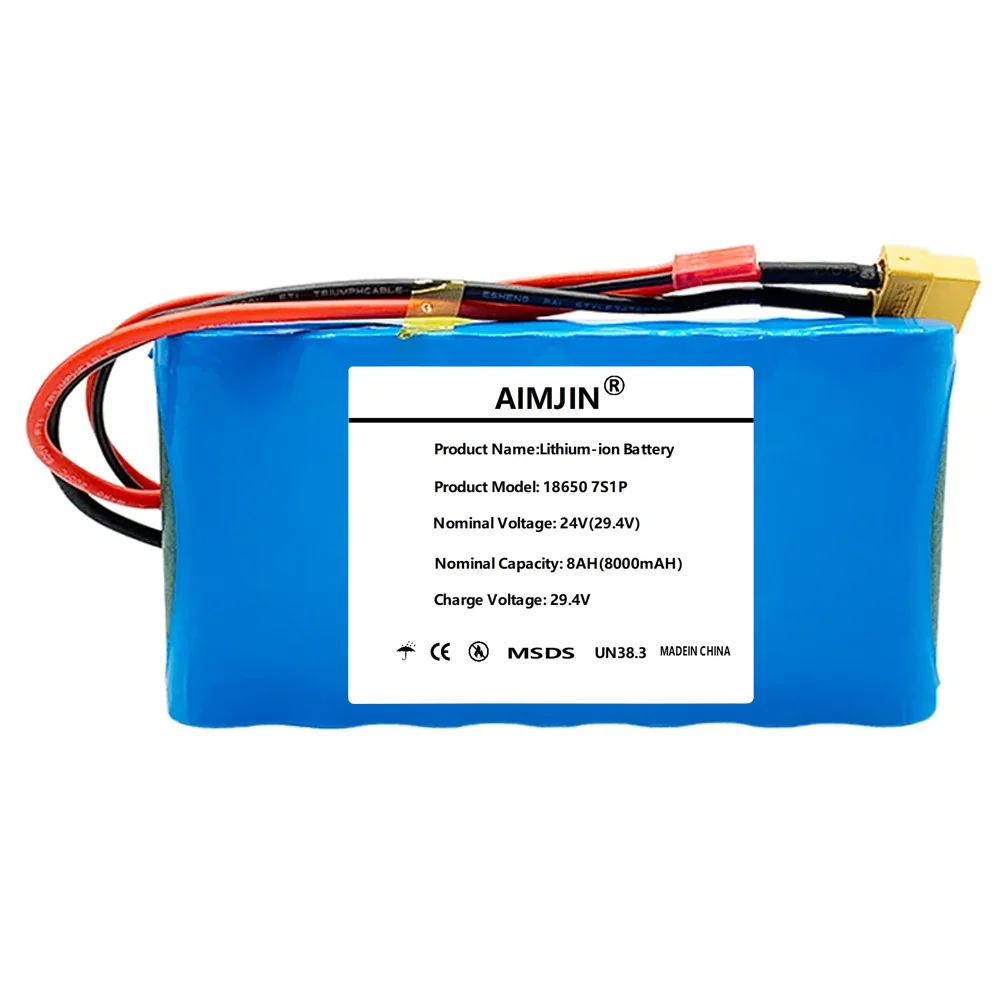حزمة بطارية ليثيوم أيون 7S1P 2026 24V 7S1P 29V 8000mAh مناسبة لدراجة لعبة سكوتر مع BMS مدمجة ومبيعات الشاحن #5