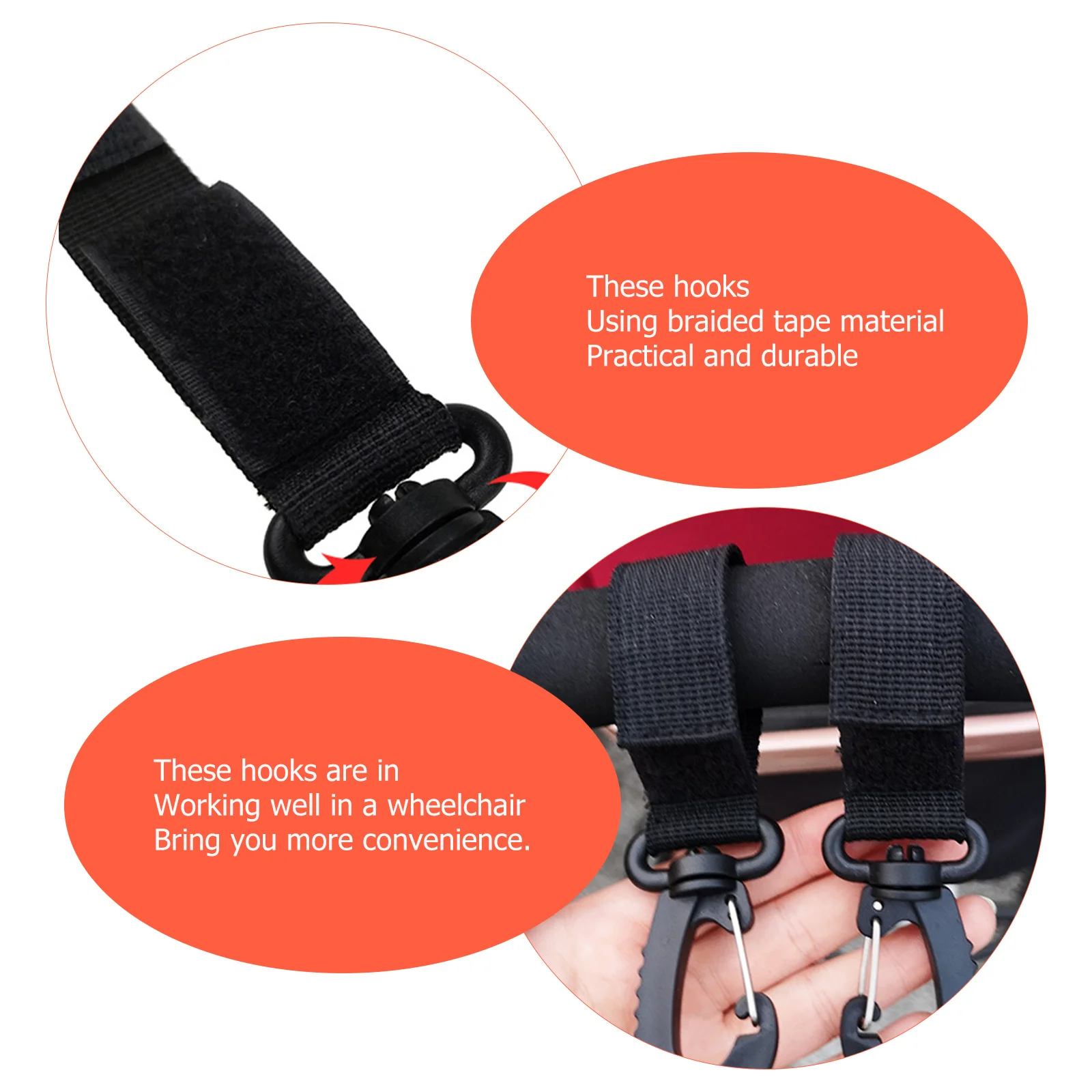 

4 шт. крючки для коляски, прочные вешалки для сумок, аксессуары для тележек, ganizers, универсал, материал премиум-класса, вращающиеся детские коляски, подарки