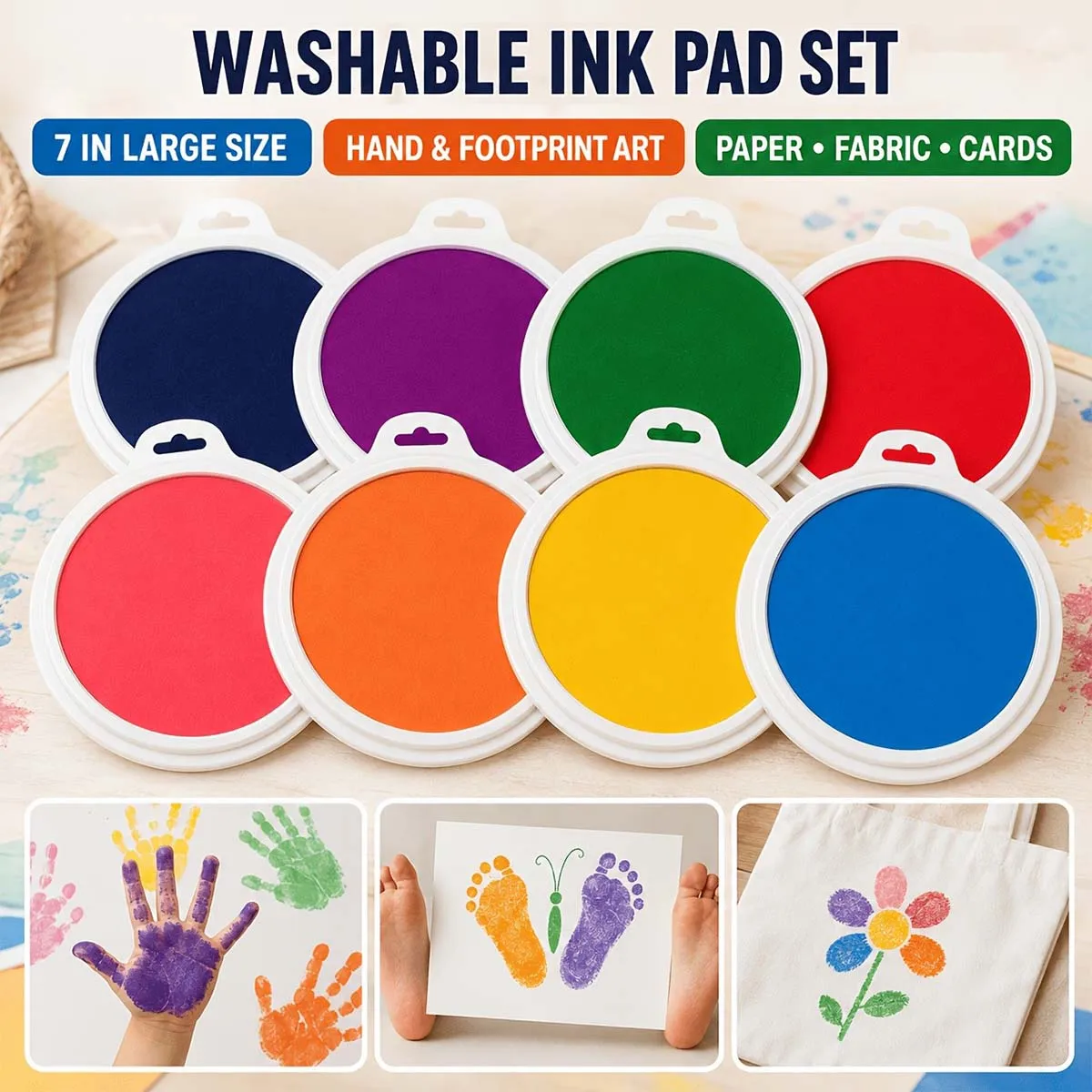 3pcs colore palm print plate,DIY finger painting, handprint footprint/doodle /card making, back to school season, Christmas gift