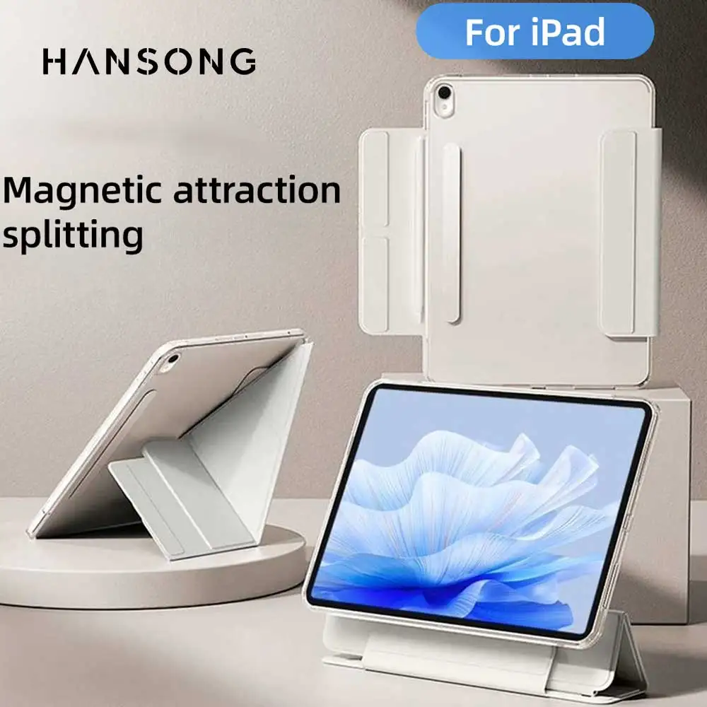 

Для iPad A16 11-го 10, 10, 9, 9-го поколения Pro 11 12,9 13-дюймовый чехол для iPad Air 11 4-й 5, 10,9-дюймовый съемный магнитный чехол