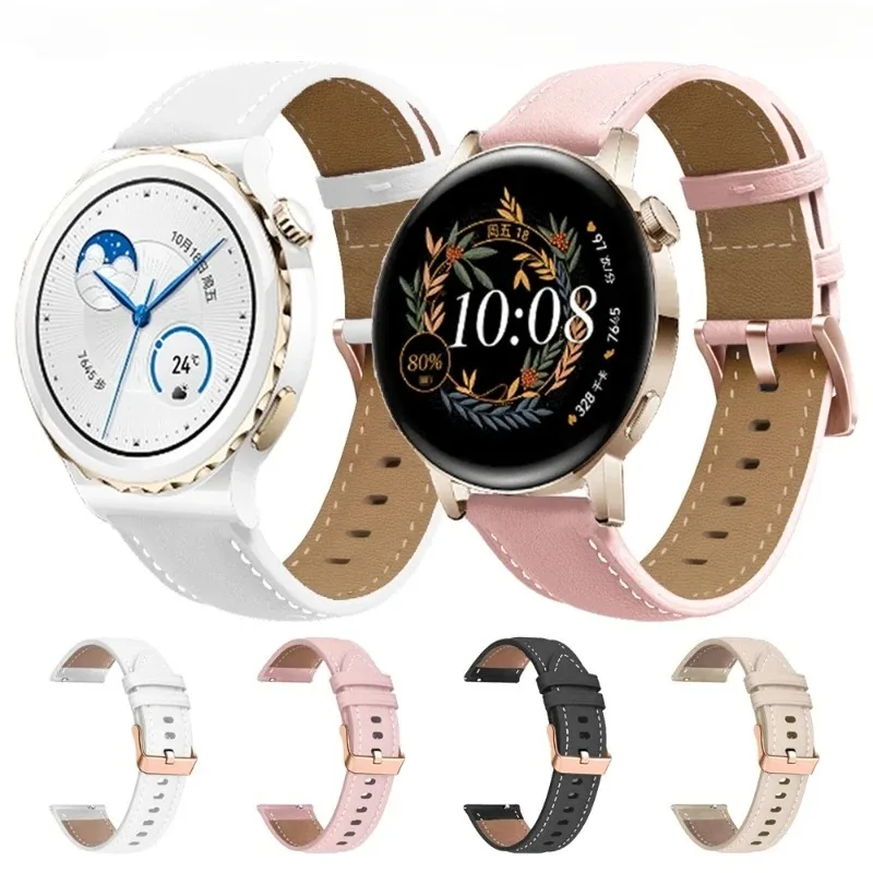 Huawei Watch用レザーストラップ,3s,2s,gt 4, 18mm, 41mm,アクセサリー,ピンクゴールドバックル