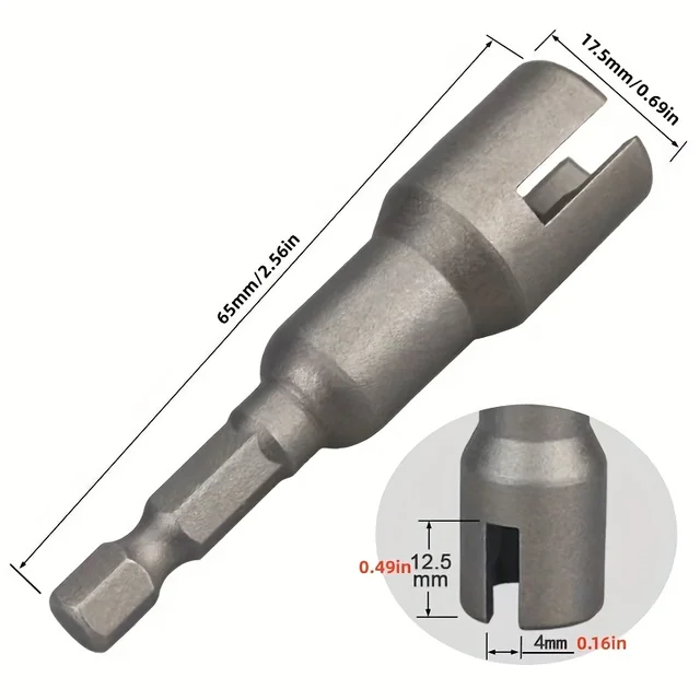 Natural Slotted Butterfly Hole Socket Wrench 65mm Hexagonal Handle Electric Screwdriver Wing Nut Socket Tool 3
