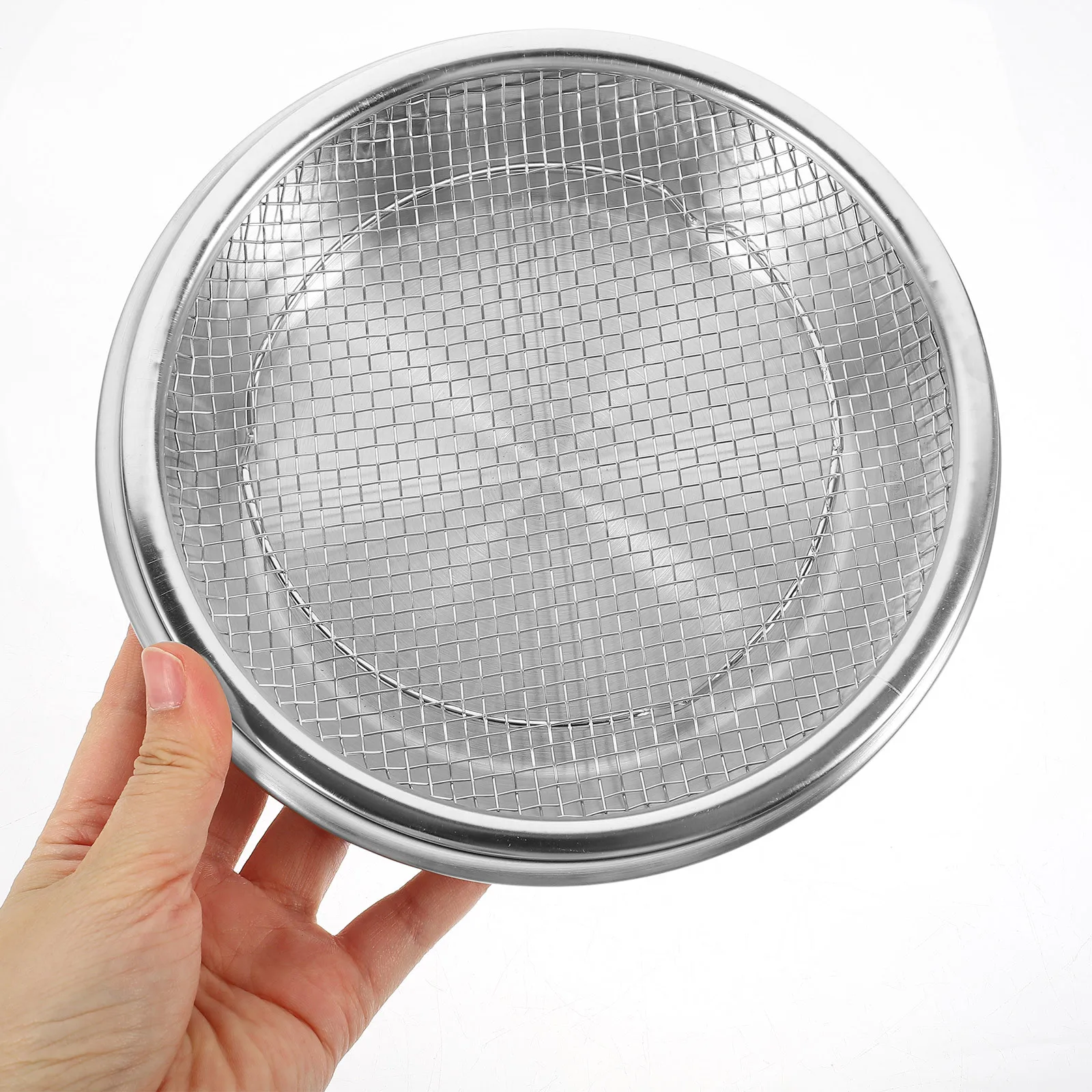 

1Set Oil Drain Basket Frying Food Plate Stainless Steel Round Filter Net French Fries Serving Snack Dessert Plate for Banquet