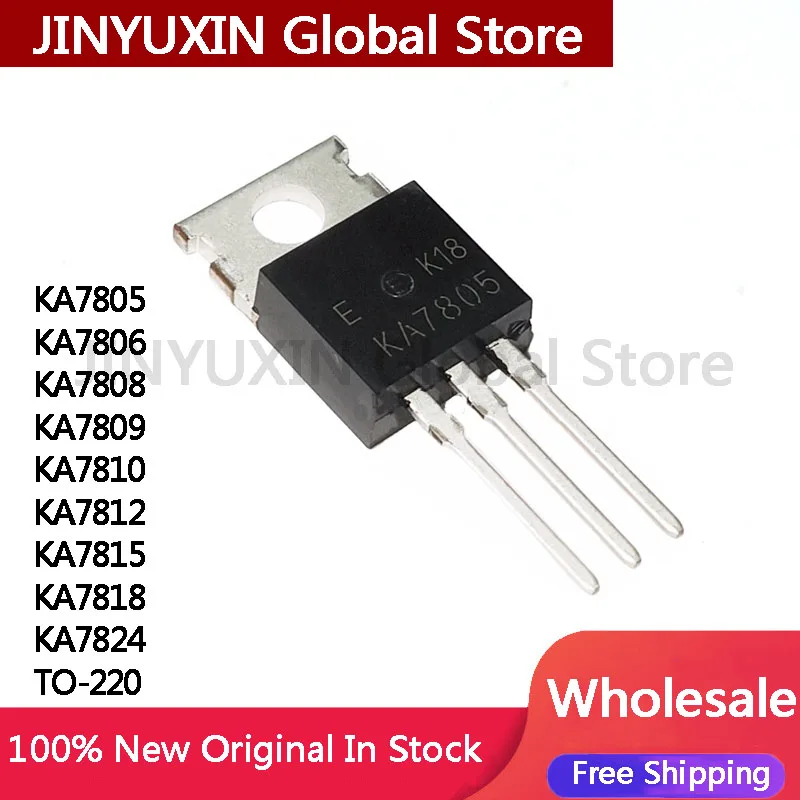 10Pcs KA7805 KA7806 KA7808 KA7809 KA7810 KA7812 KA7815 KA7818 KA7824 TO-220 IC In Stock