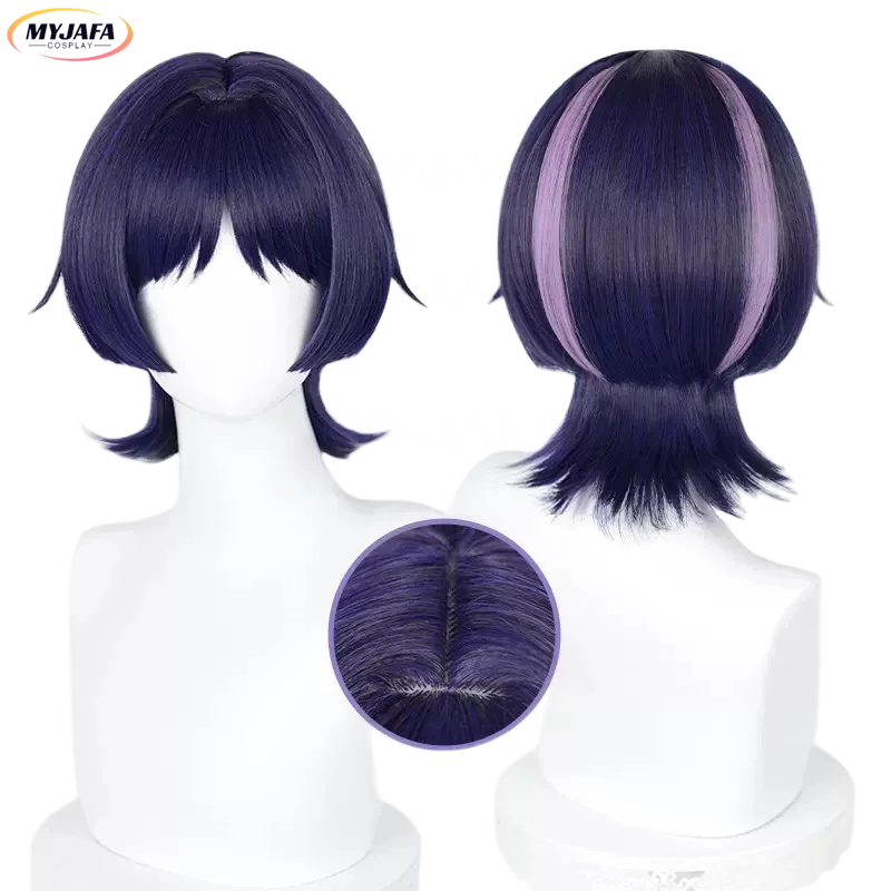 New Scaramouche Cosplay Wig Genshin Impact Snezhnaya Fatui Balladeer Heat Resistant Synthetic Hair Game Wanderer Wigs + Wig Cap