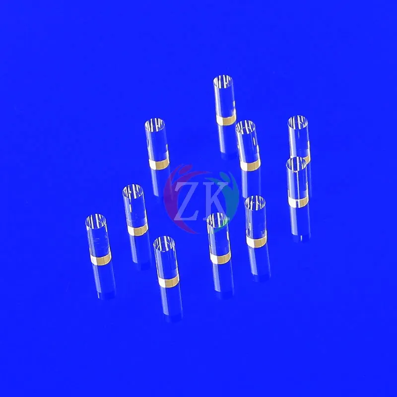High Temp Resistant Special Shaped Quartz Glass Light Guide Rod, Semi-Circle Optical Fiber Stirring Rod