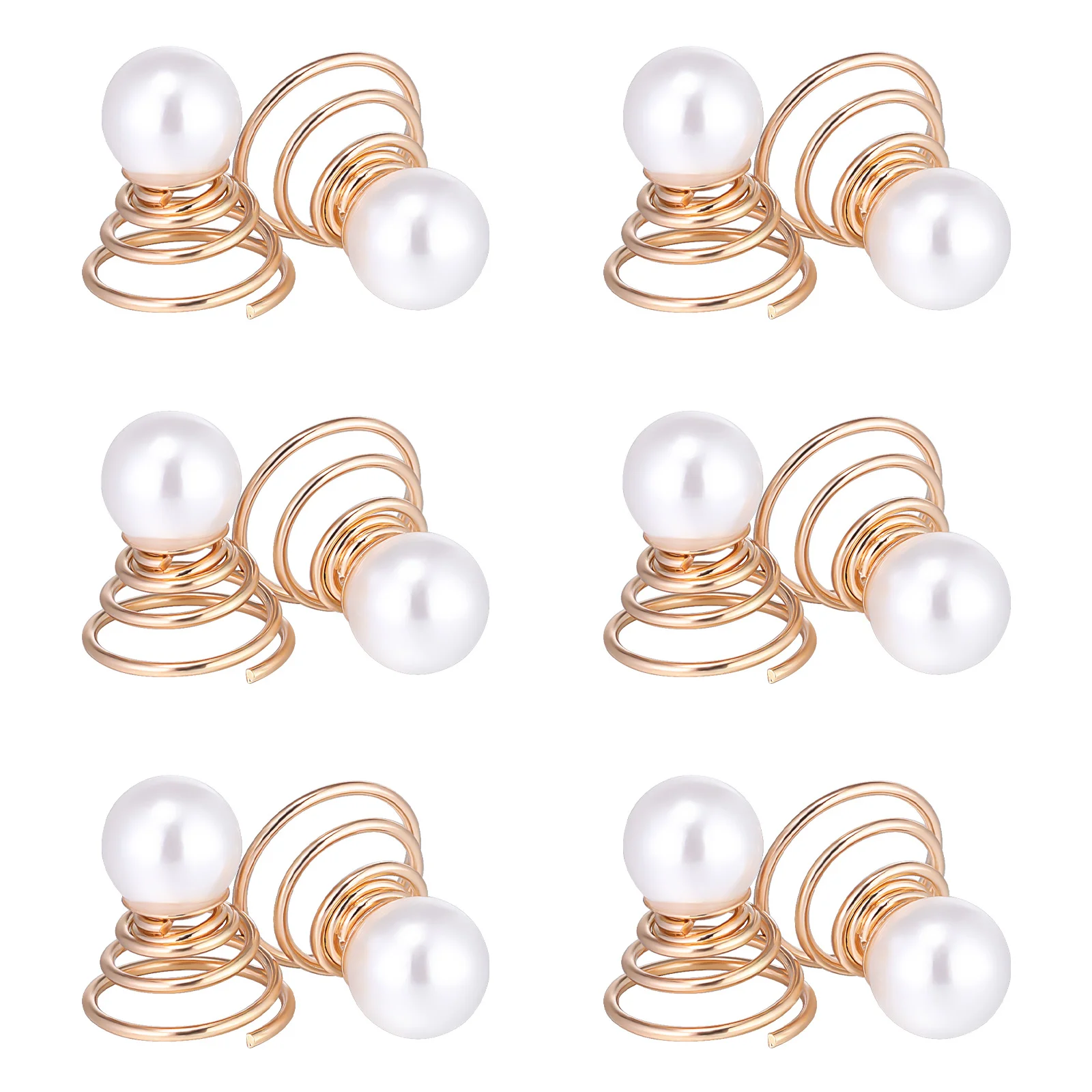 

12 Pcs Imitation Pearl Hairpin Bridal Party Accessories Women Ladies Spiral Birthday