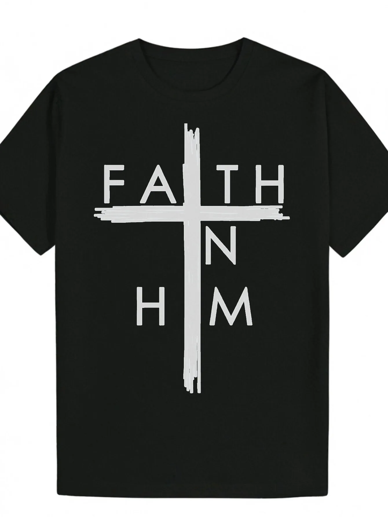 

FAITHNM Printed T-Shirt, Men's Round Neck Casual